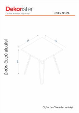 Dekorister Helen Metal Ayaklı Yan Sehpa Ceviz