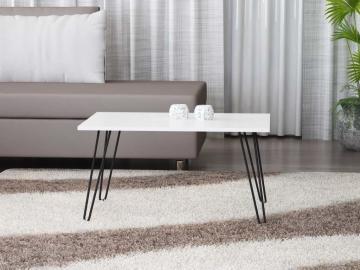 Dekorister Deren Metal Ayaklı Orta Sehpa Beyaz