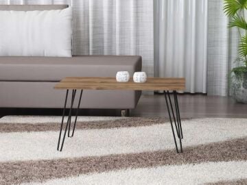 Deren Metal Ayaklı Orta Sehpa Ceviz