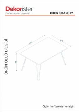 Deren Metal Ayaklı Orta Sehpa Ceviz