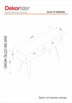 Alya Tv Metal Ayaklı Ünitesi Ceviz