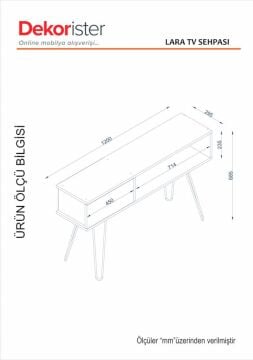 Lara Metal Ayaklı Tv Ünitesi Ceviz