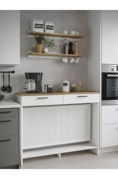 Solana Petek Üstü Kahve Köşesi Dresuar Çok Amaçlı Raf - 130 cm