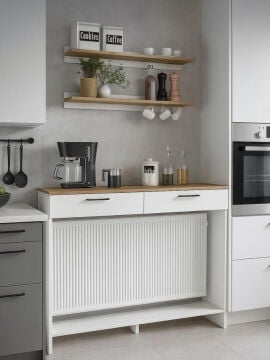 Petek Üstü Kahve Köşesi Dresuar Çok Amaçlı Raf - 130 cm | Solana
